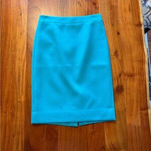 J. Crew Teal Wool Pencil Skirt size 00